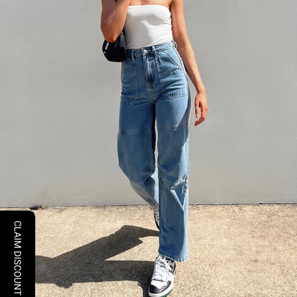 Princess Polly CALCETTO WIDE LEG DENIM JEAN